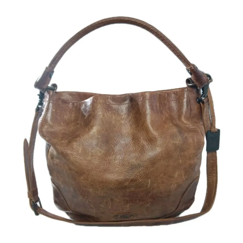 Frye Melissa Hobo Shoulder Bag Brown Leather Retail $388